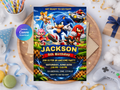 Sonic Birthday Invitation, Digital Instant Download in Canva