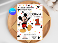 Mickey Mouse Birthday Invitation, Digital Instant Download in Canva