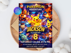 Pokémon Birthday Invitation 8 | Editable Canva Template