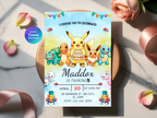 Pokemon Birthday Invitation | Editable Canva Template