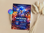 Sonic Birthday Invitation 4 | Editable Canva Template