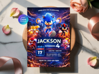 Sonic Birthday Invitation 4 | Editable Canva Template