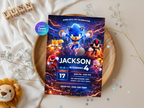 Sonic Birthday Invitation 4 | Editable Canva Template