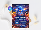 Sonic Birthday Invitation 4 | Editable Canva Template