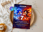 Sonic Birthday Invitation 7 | Editable Canva Template