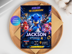 Sonic Birthday Invitation | Canva Template Digital Download
