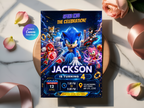 Sonic Birthday Invitation | Canva Template Digital Download