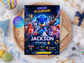 Sonic Birthday Invitation | Canva Template Digital Download