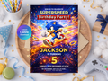 Sonic Birthday Invitation, Digital Instant Download in Canva