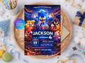 Sonic Birthday Invitation 4 | Editable Canva Template