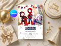 Spiderman Birthday Invitation, Digital Instant Download in Canva
