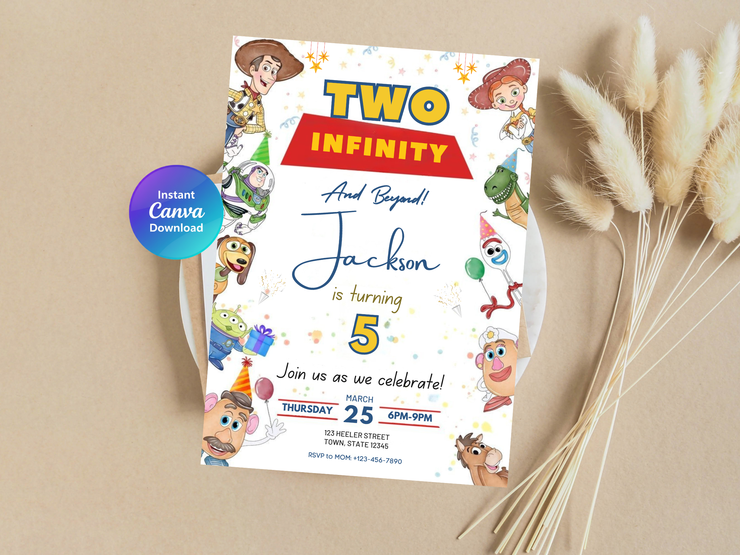 Two Infinity and Beyond Birthday Invitation | Canva