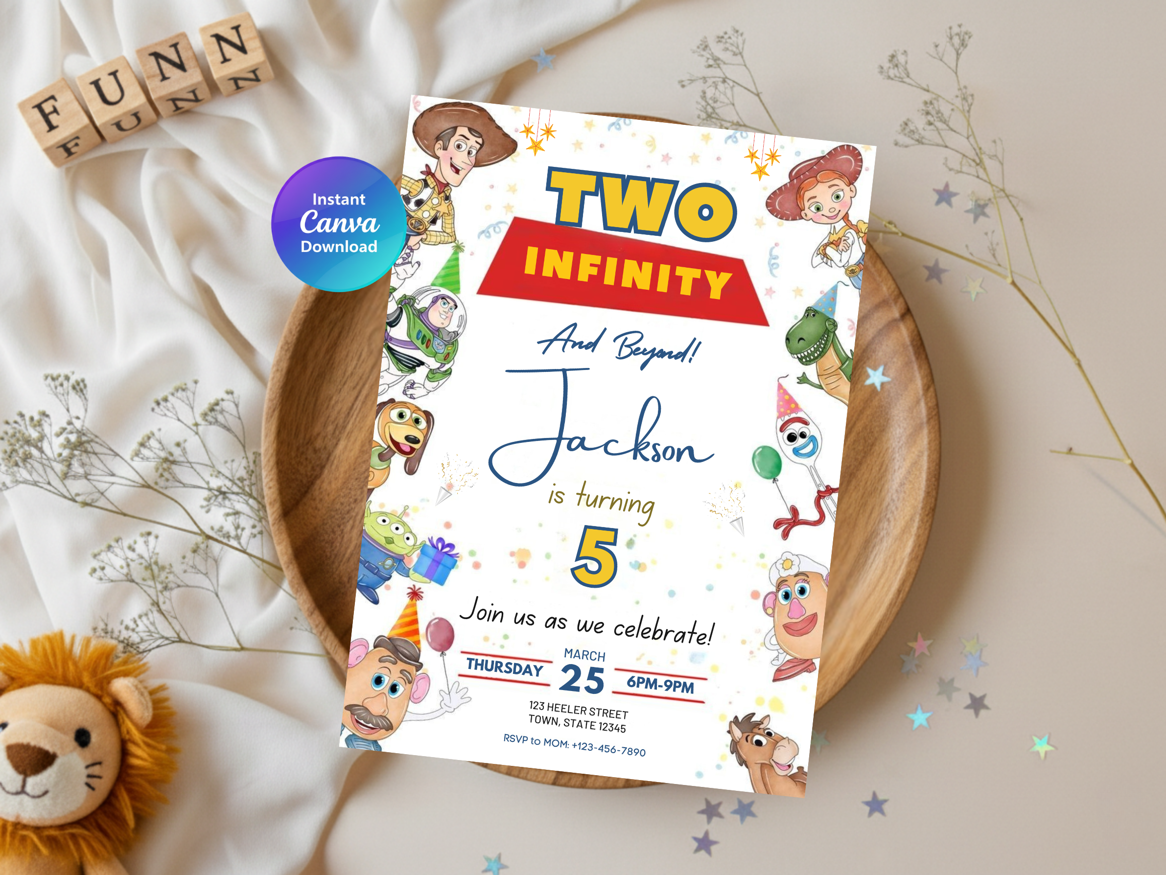 Two Infinity and Beyond Birthday Invitation | Canva